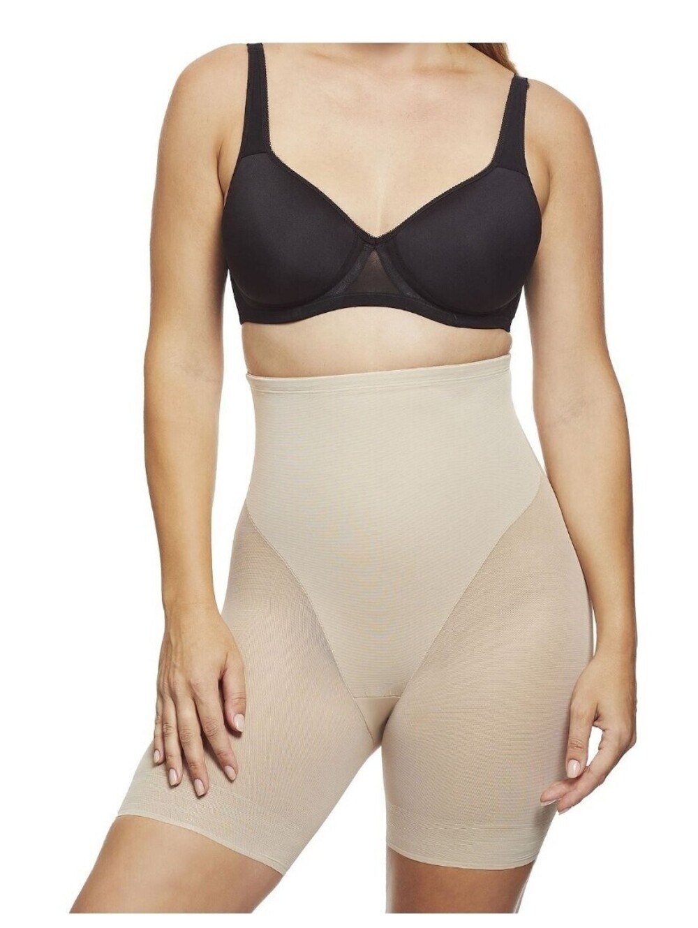 Girl power by TC Moderate Control Shapewear sheer high Waist Thigh Slimmer Large